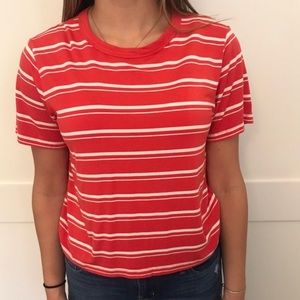 American Eagle Red Striped T shirt